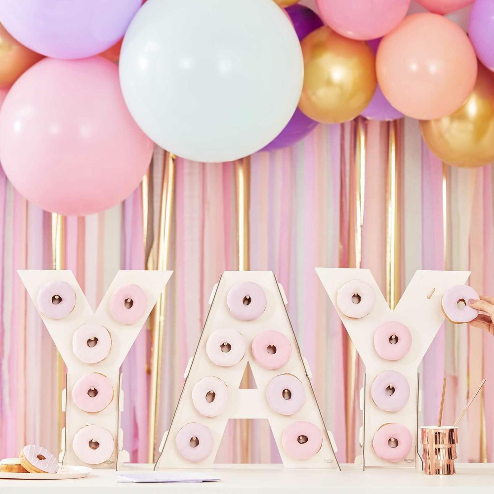 Donut Walls |   Yay Pink Ombre Donut Wall Stand Candles & Cake Accessories Donut Walls