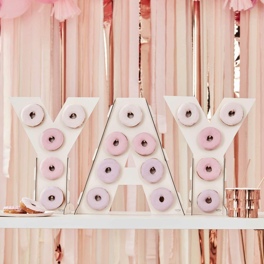 Donut Walls |   Yay Pink Ombre Donut Wall Stand Candles & Cake Accessories Donut Walls