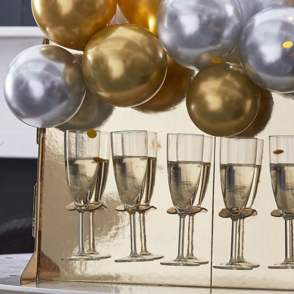 Drink Stands |   Gold Drinks Stand With Chrome Balloons Drink Stands Drink Stands