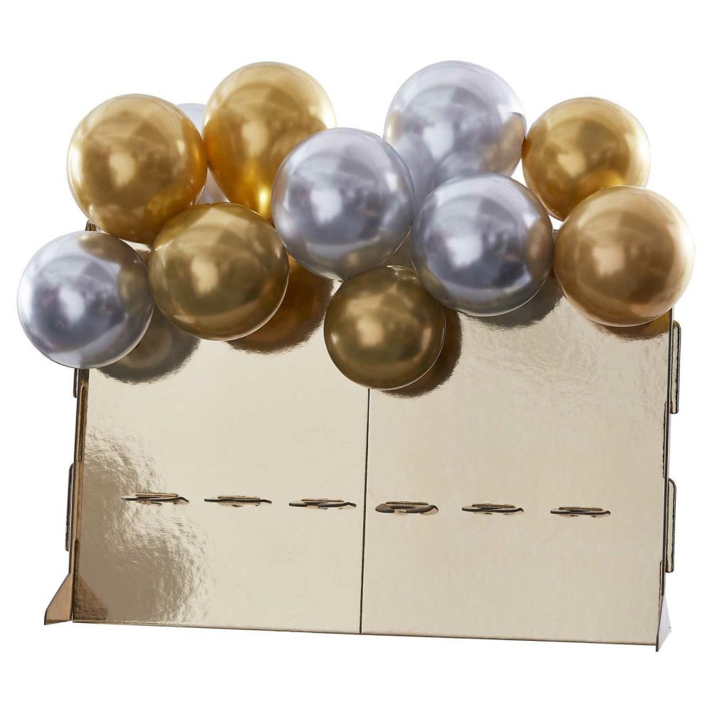 Drink Stands |   Gold Drinks Stand With Chrome Balloons Drink Stands Drink Stands