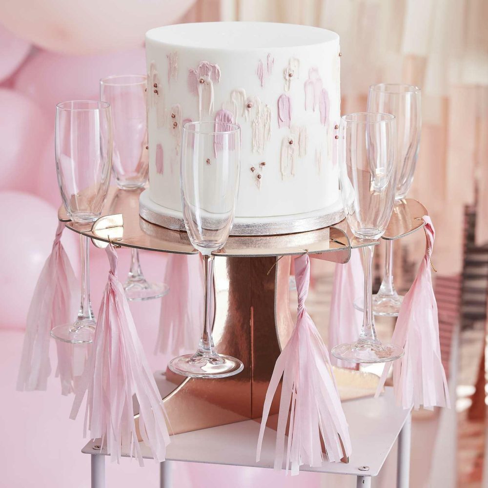 Drink Stands |   Rose Gold Cake Stand With Drink Holders Drink Stands Drink Stands