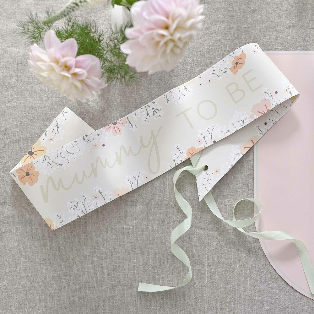 Eco Friendly Baby Shower |   Floral Baby Shower Mummy To Be Sash Baby Shower Baby Shower Sashes