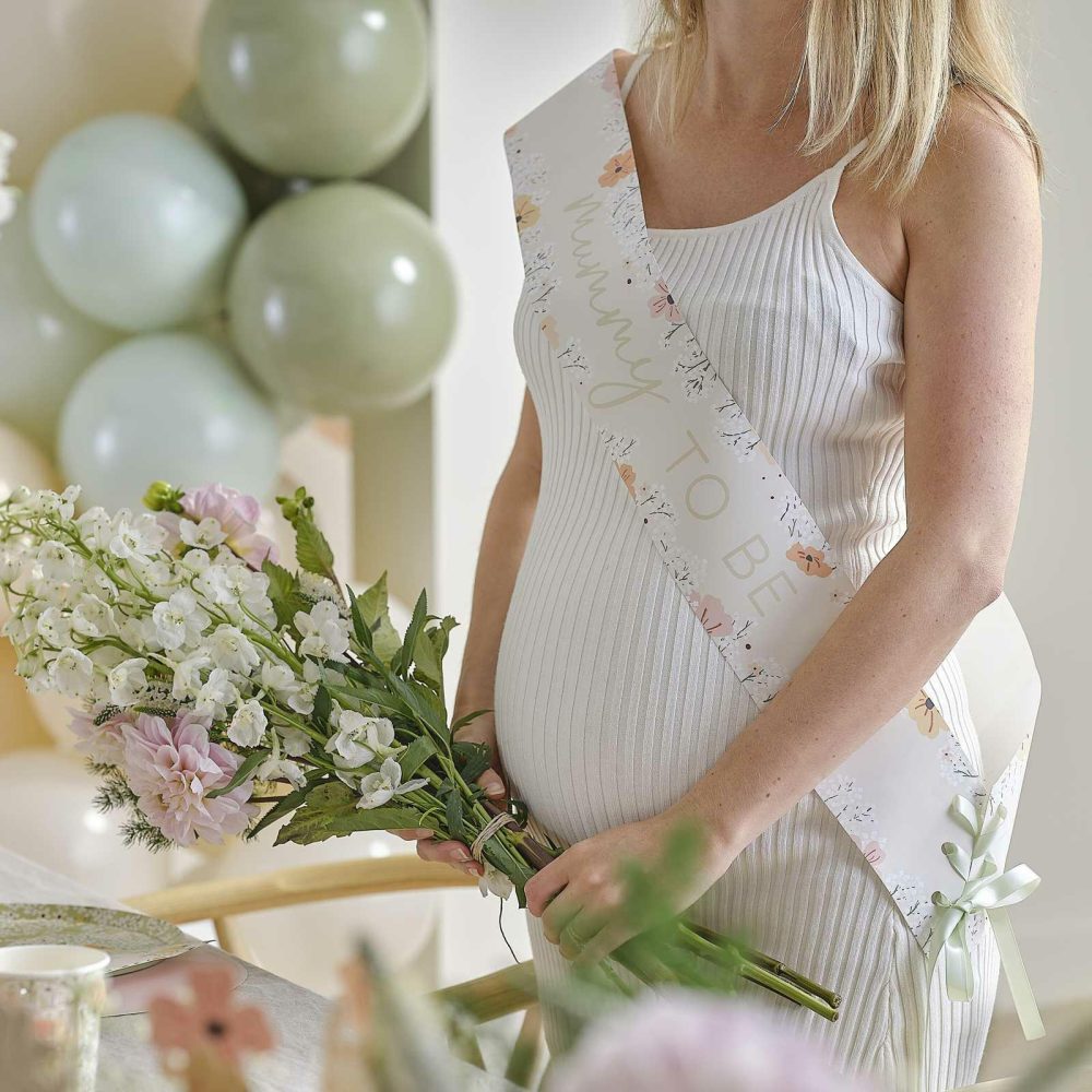 Eco Friendly Baby Shower |   Floral Baby Shower Mummy To Be Sash Baby Shower Baby Shower Sashes