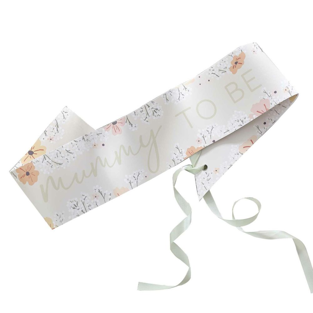 Eco Friendly Baby Shower |   Floral Baby Shower Mummy To Be Sash Baby Shower Baby Shower Sashes