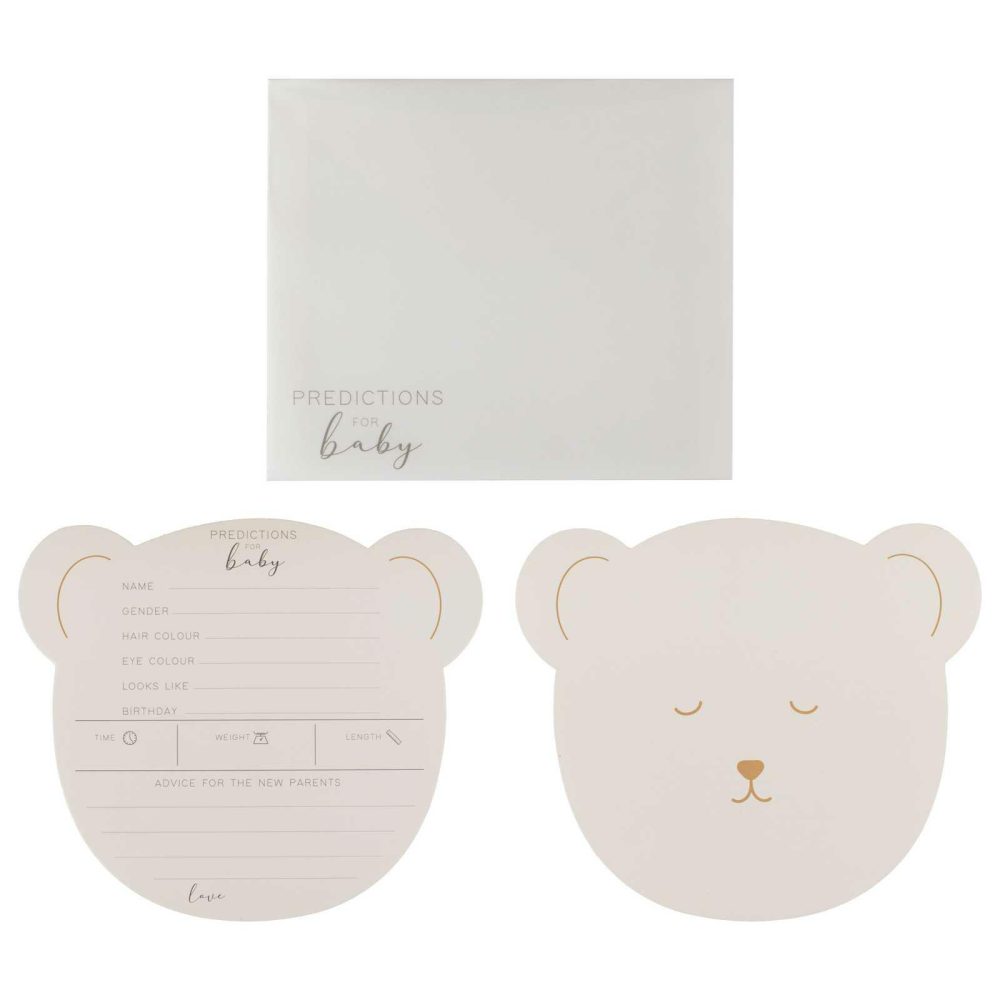 Eco Friendly Baby Shower |   Teddy Bear Baby Shower Prediction Game Cards Baby Shower Baby Shower Games