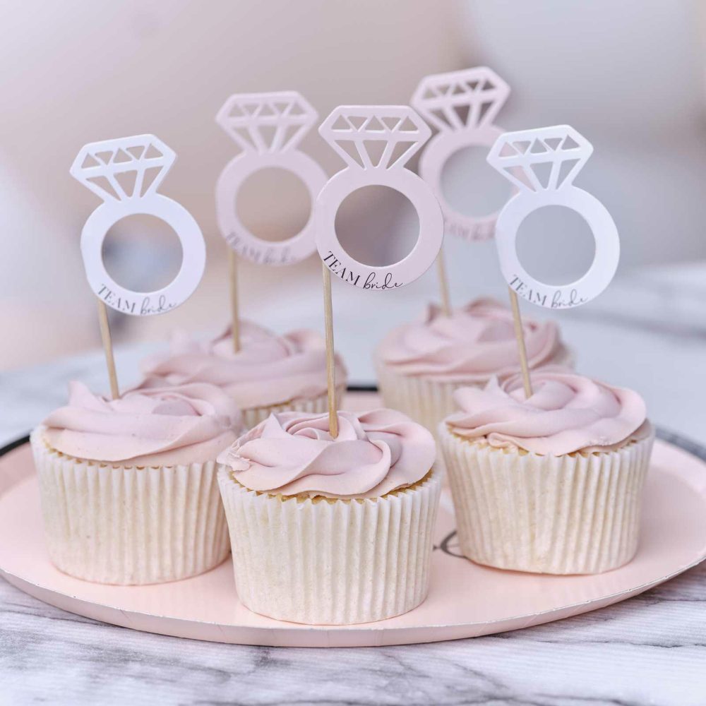 Eco Friendly Bachelorette Party |   Team Bride Bachelorette Party Ring Cupcake Toppers Bachelorette Party Decorations Eco Friendly Bachelorette Party