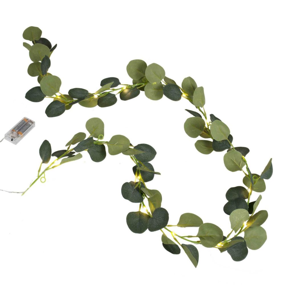 Flowers & Foliage |   Artificial Eucalyptus Garland With Lights Flowers & Foliage Flowers & Foliage