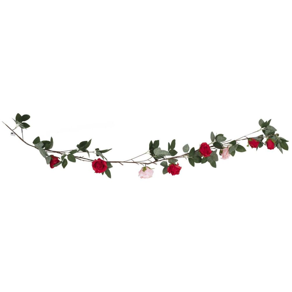 Flowers & Foliage |   Artificial Rose Garland With String Lights Flowers & Foliage Flowers & Foliage