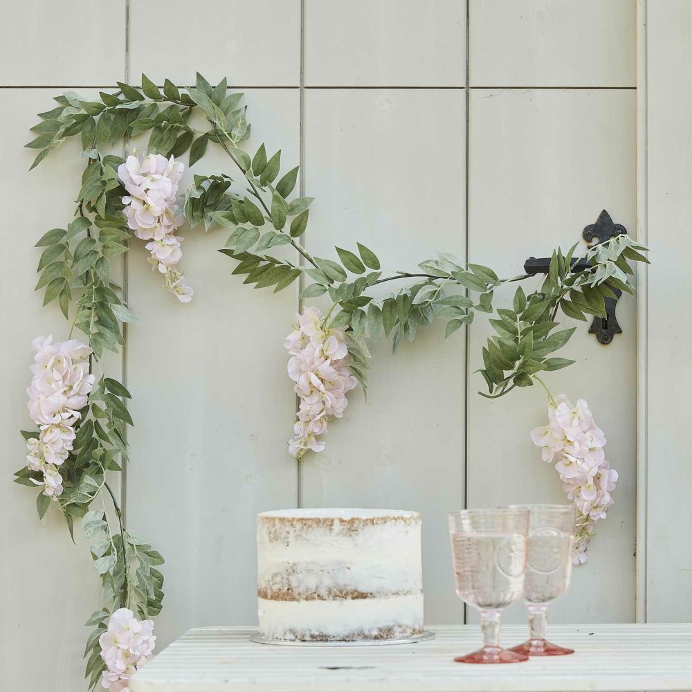 Flowers & Foliage |   Blush Pink And Green Wisteria Foliage Garland Party Decorations Flowers & Foliage