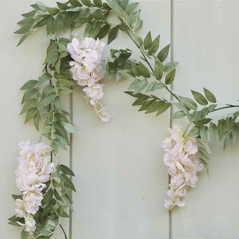 Flowers & Foliage |   Blush Pink And Green Wisteria Foliage Garland Party Decorations Flowers & Foliage