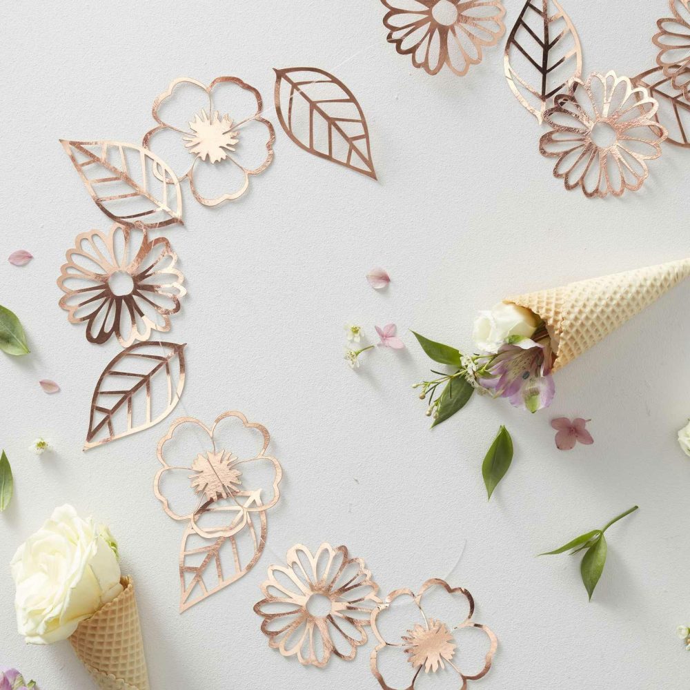 Flowers & Foliage |   Rose Gold Flower Bunting Bunting & Garlands Bunting & Garlands