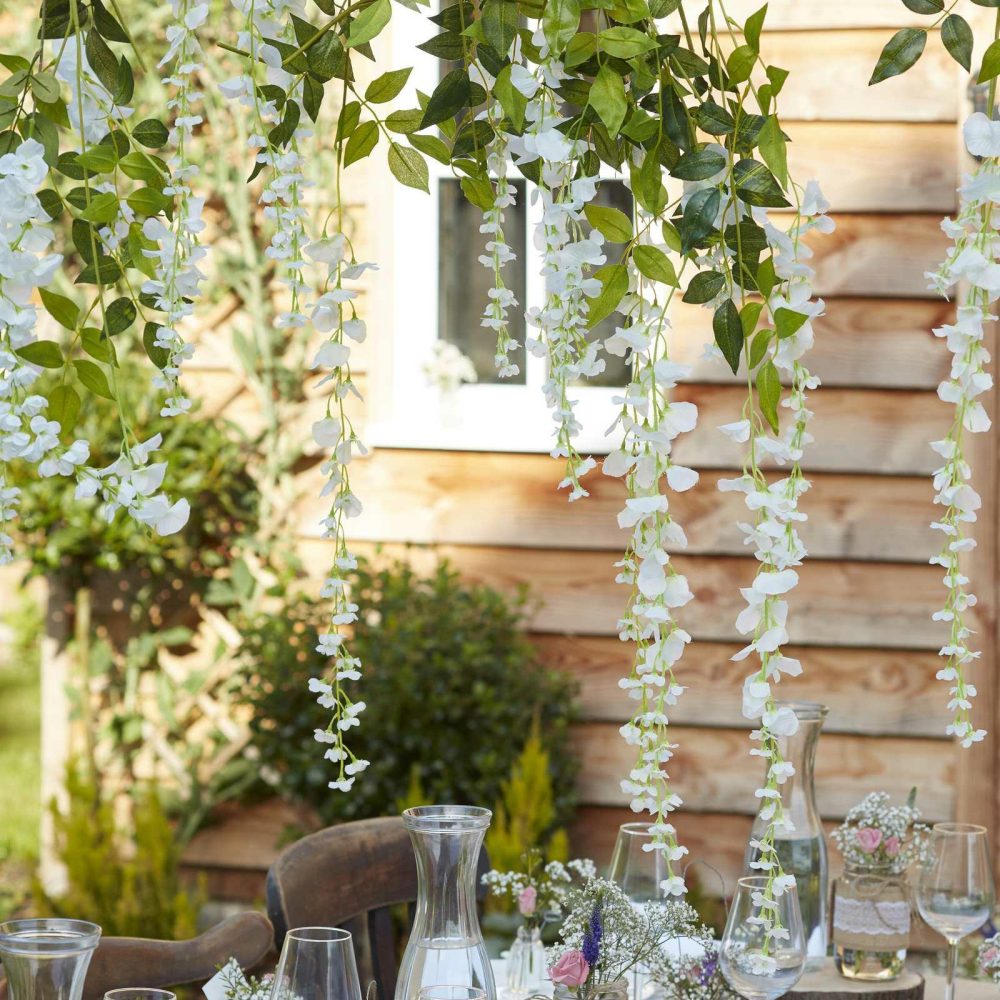 Flowers & Foliage |   White Artificial Wisteria Wedding Garland Flowers & Foliage Flowers & Foliage