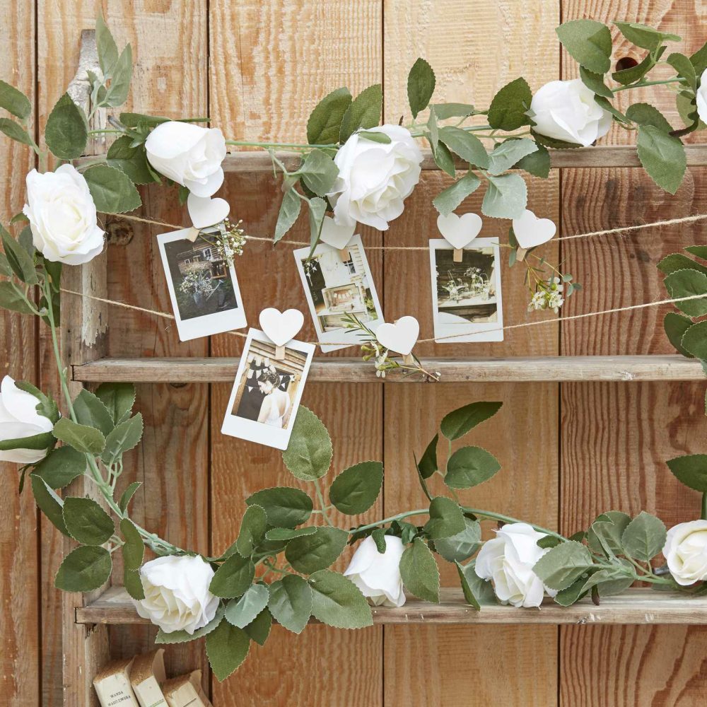 Flowers & Foliage |   White Rose Artificial Foliage Garland Flowers & Foliage Flowers & Foliage