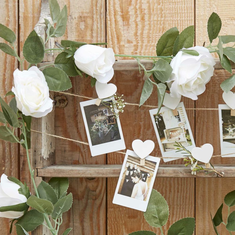 Flowers & Foliage |   White Rose Artificial Foliage Garland Flowers & Foliage Flowers & Foliage