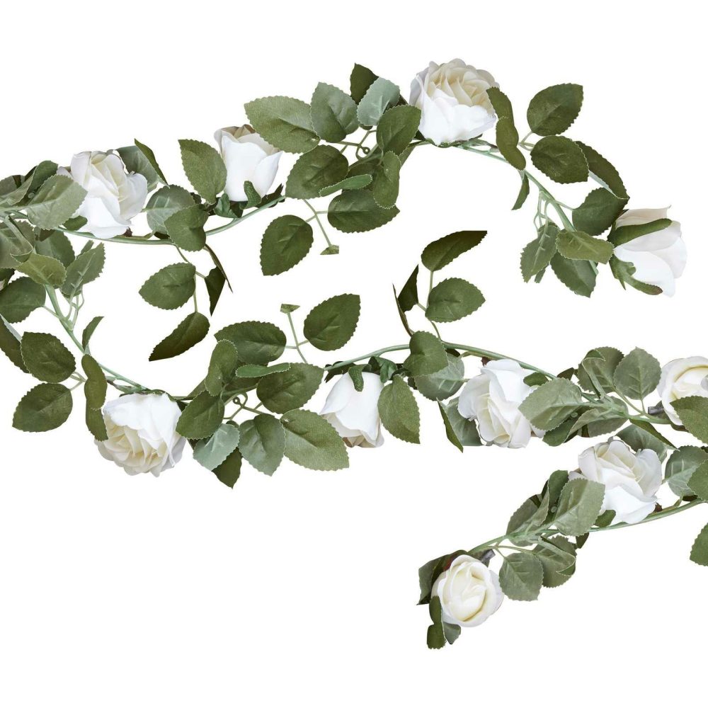 Flowers & Foliage |   White Rose Artificial Foliage Garland Flowers & Foliage Flowers & Foliage