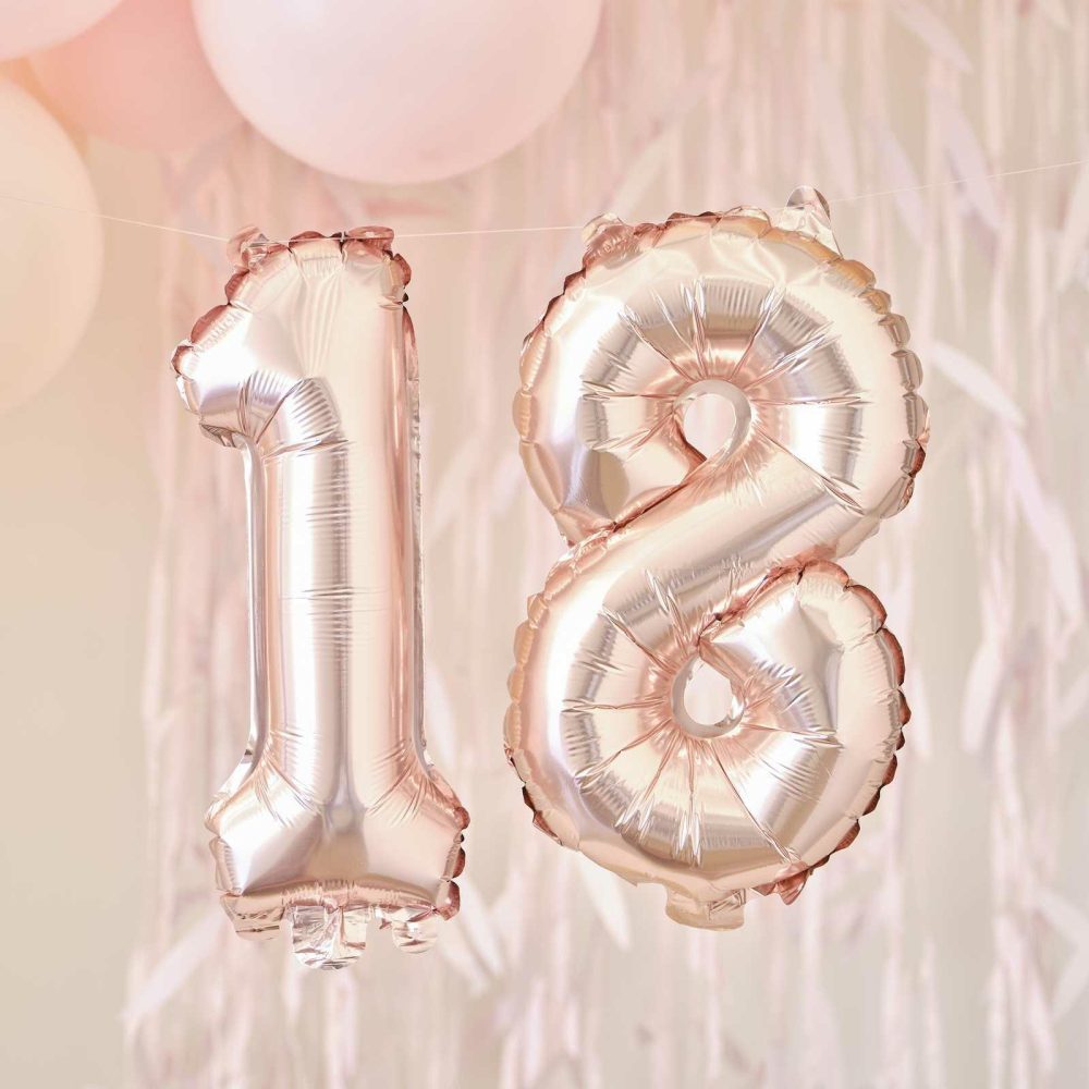 Foil Balloons |   18Th Rose Gold Foil Balloons Balloons Foil Balloons