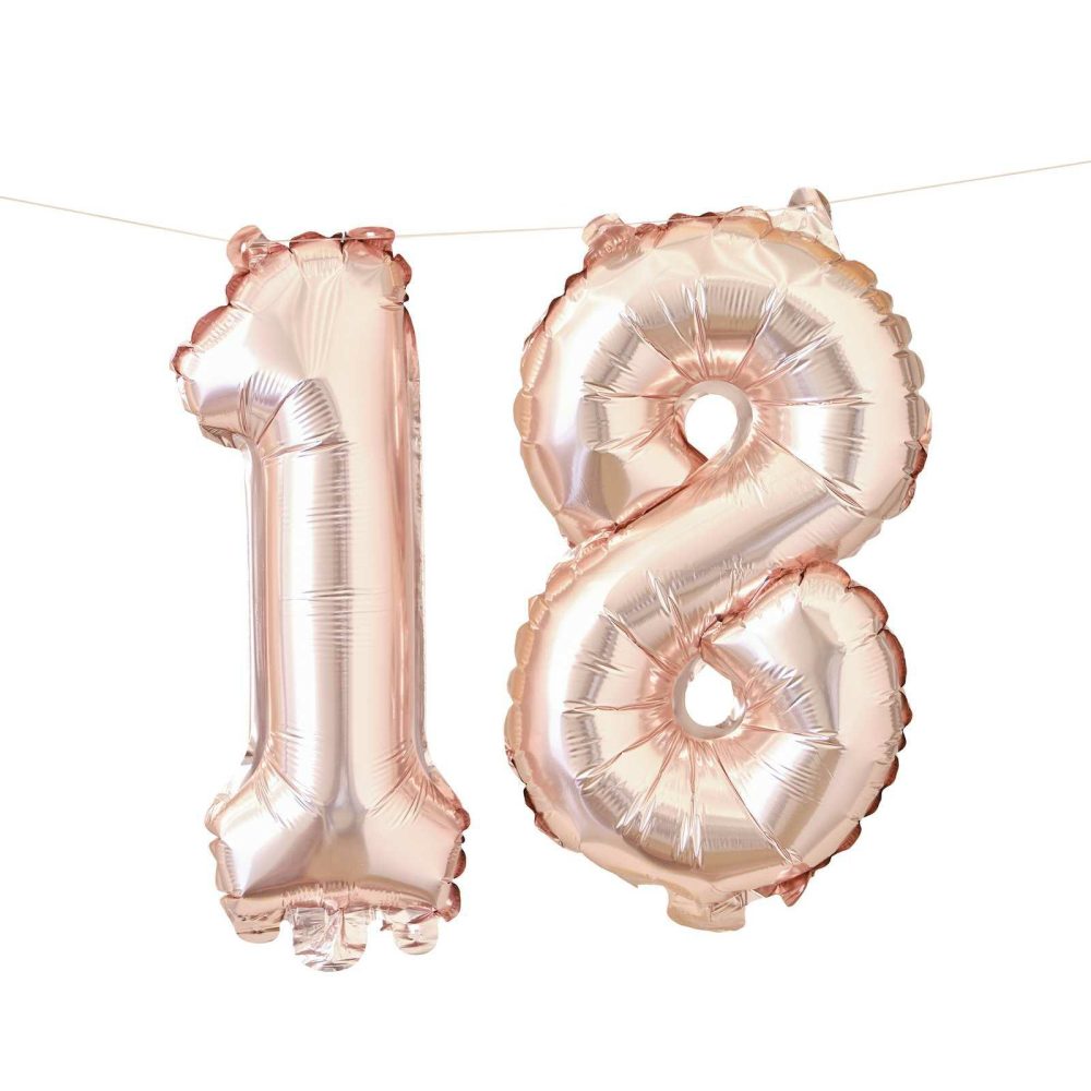 Foil Balloons |   18Th Rose Gold Foil Balloons Balloons Foil Balloons