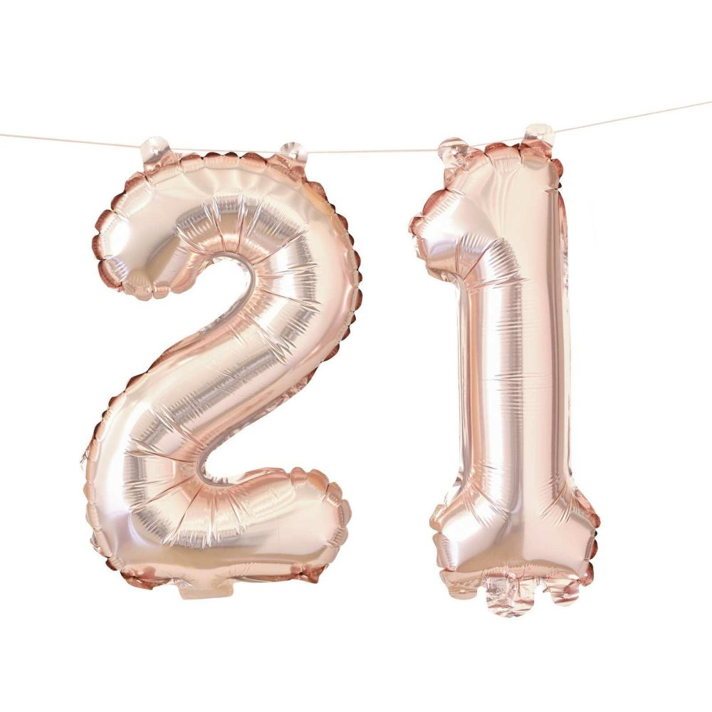 Foil Balloons |   21St Rose Gold Foil Balloons Balloons Foil Balloons