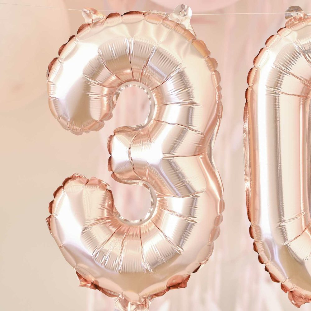 Foil Balloons |   30Th Rose Gold Foil Balloons Balloons Foil Balloons