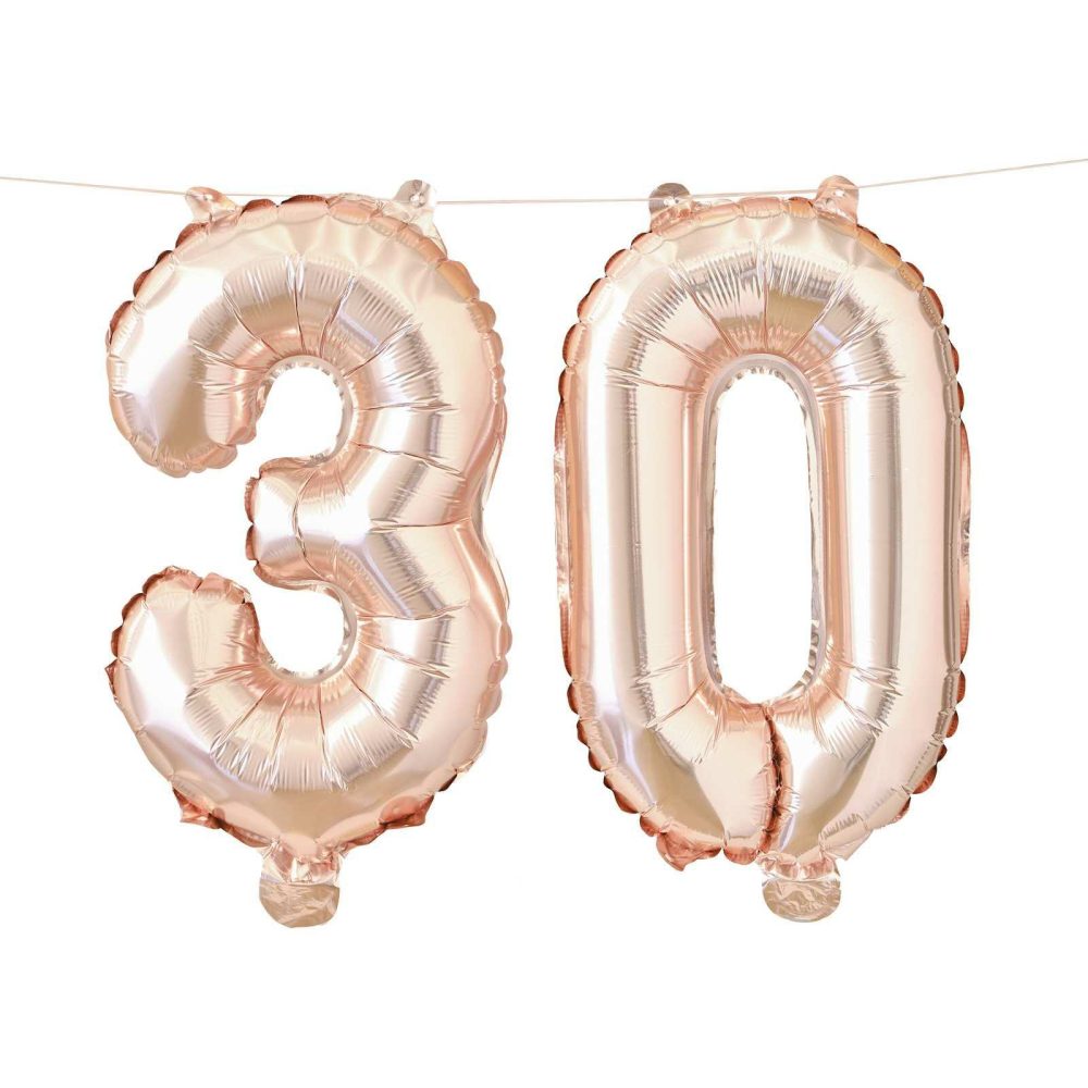 Foil Balloons |   30Th Rose Gold Foil Balloons Balloons Foil Balloons