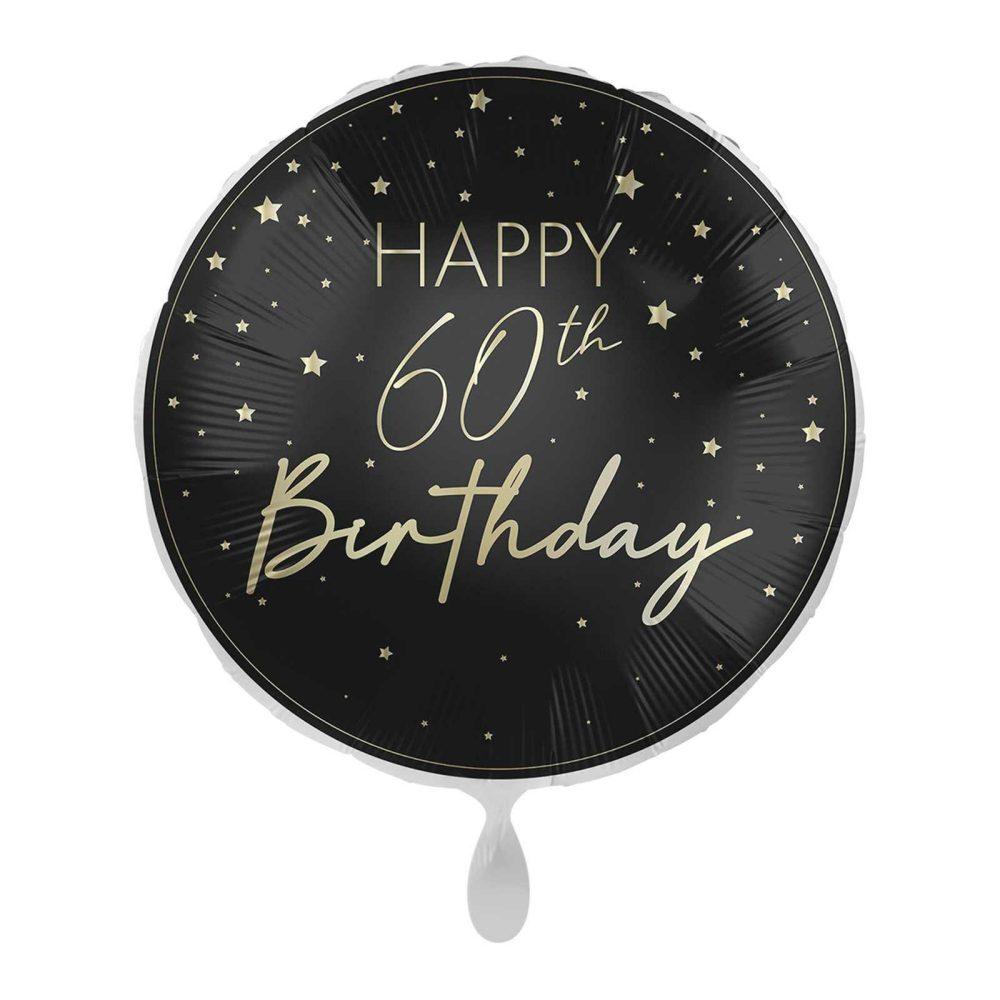 Foil Balloons |   Black & Gold 60Th Birthday Balloon Balloons Foil Balloons