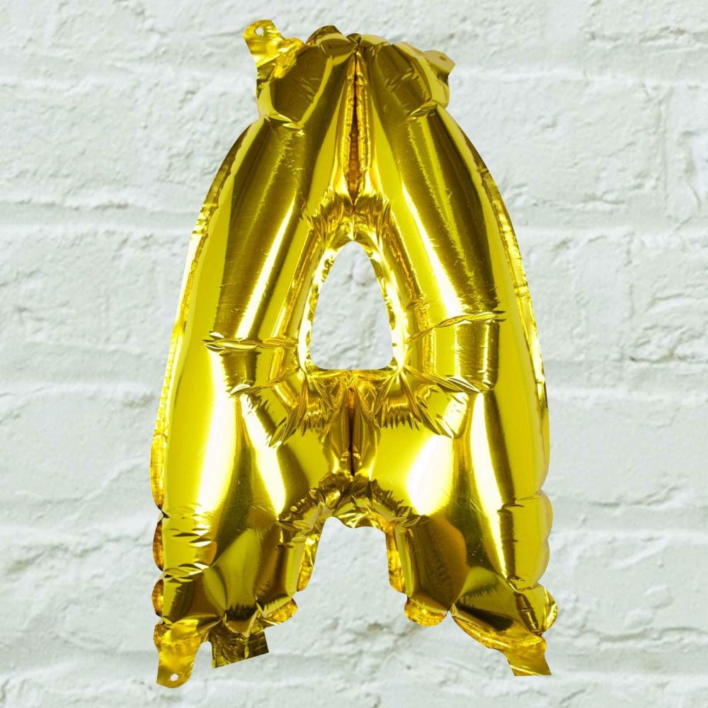 Foil Balloons |   Gold Foil Letter A Balloon Balloons Foil Balloons