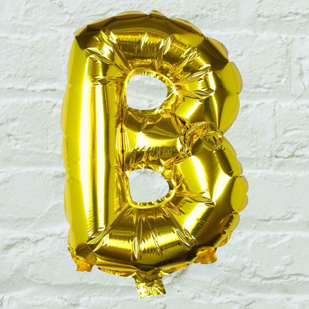 Foil Balloons |   Gold Foil Letter B Balloon Balloons Foil Balloons