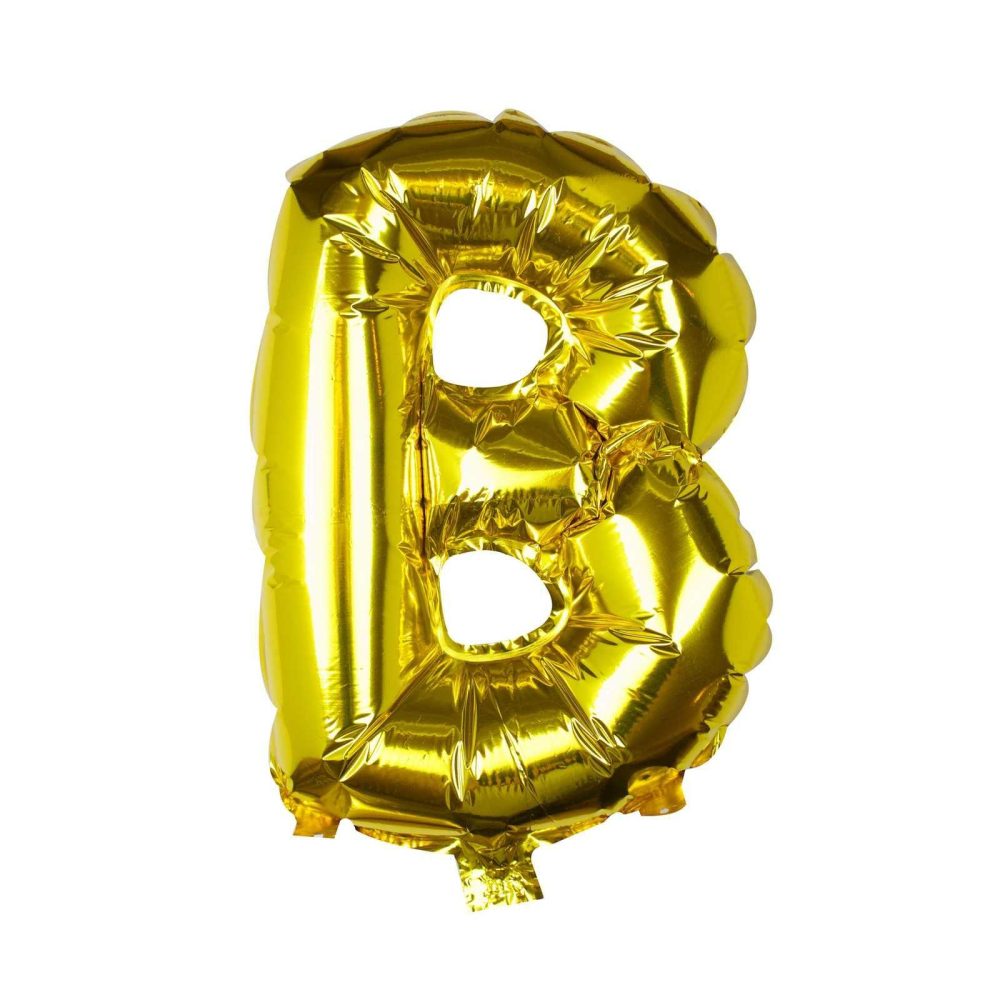 Foil Balloons |   Gold Foil Letter B Balloon Balloons Foil Balloons