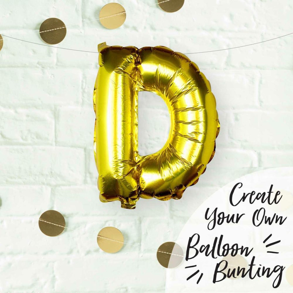 Foil Balloons |   Gold Foil Letter D Balloon Balloons Foil Balloons