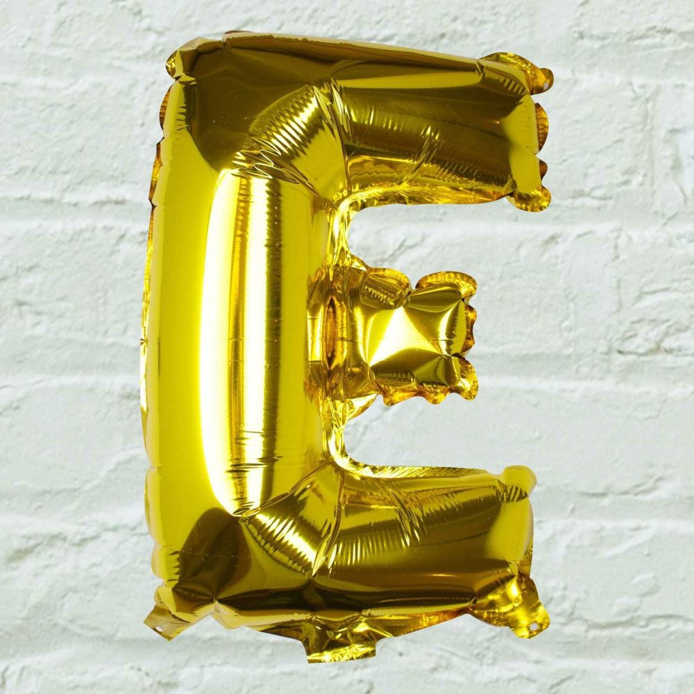 Foil Balloons |   Gold Foil Letter E Balloon Balloons Foil Balloons