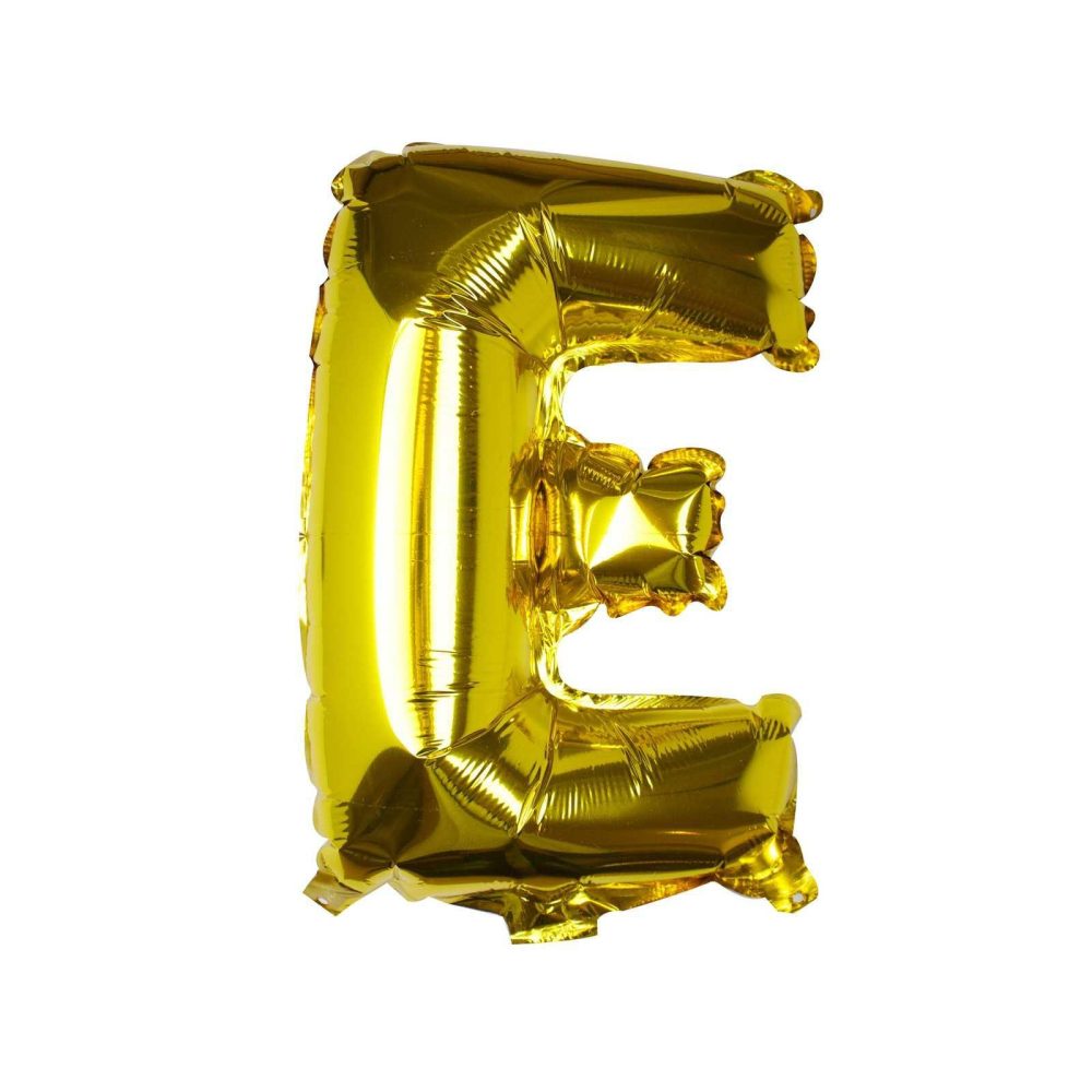 Foil Balloons |   Gold Foil Letter E Balloon Balloons Foil Balloons