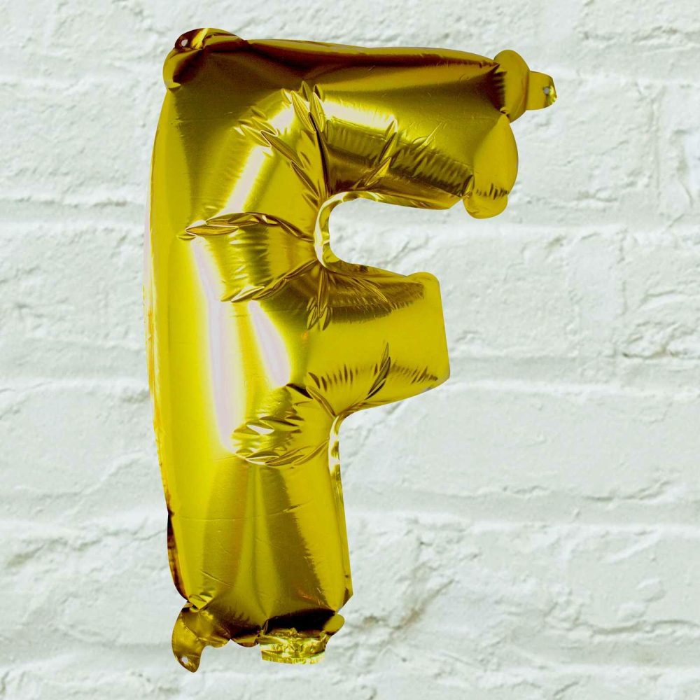 Foil Balloons |   Gold Foil Letter F Balloon Balloons Foil Balloons