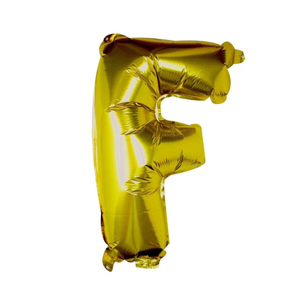 Foil Balloons |   Gold Foil Letter F Balloon Balloons Foil Balloons