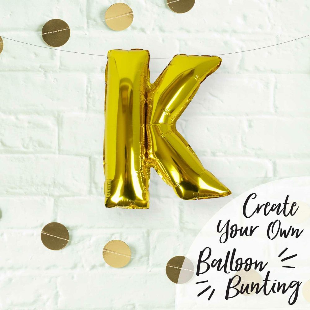 Foil Balloons |   Gold Foil Letter K Balloon Balloons Foil Balloons