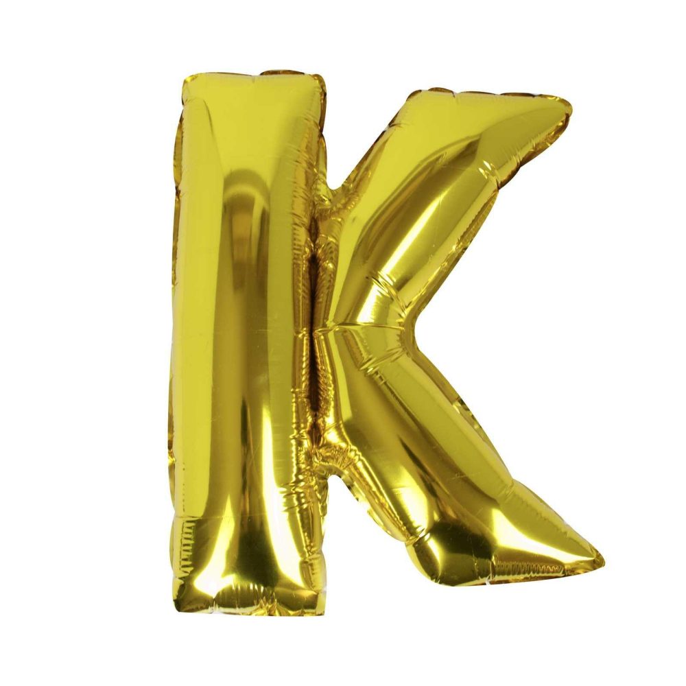 Foil Balloons |   Gold Foil Letter K Balloon Balloons Foil Balloons