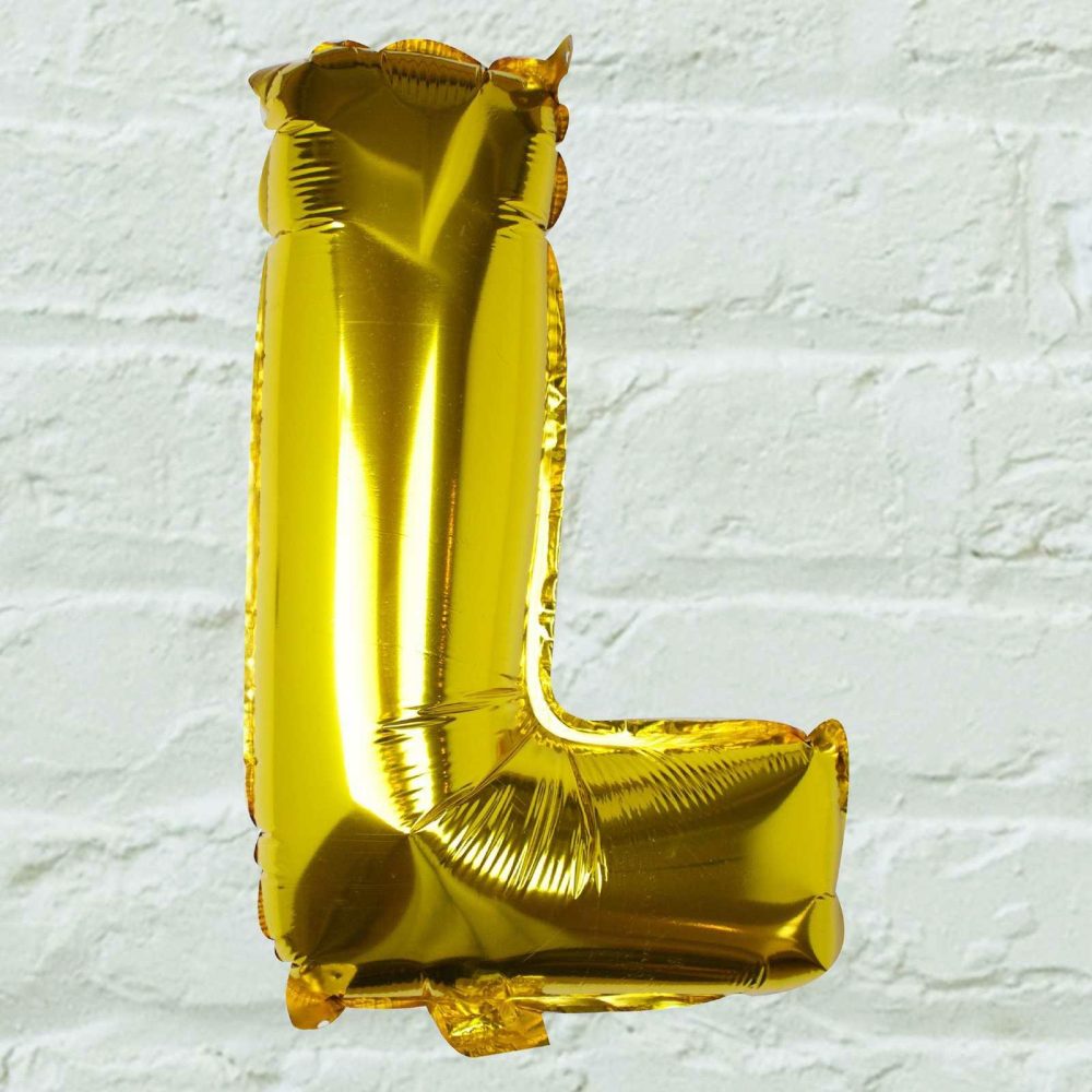 Foil Balloons |   Gold Foil Letter L Balloon Balloons Foil Balloons