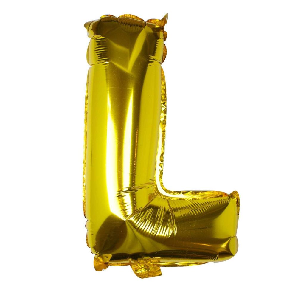 Foil Balloons |   Gold Foil Letter L Balloon Balloons Foil Balloons