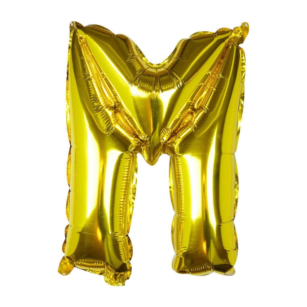 Foil Balloons |   Gold Foil Letter M Balloon Balloons Foil Balloons