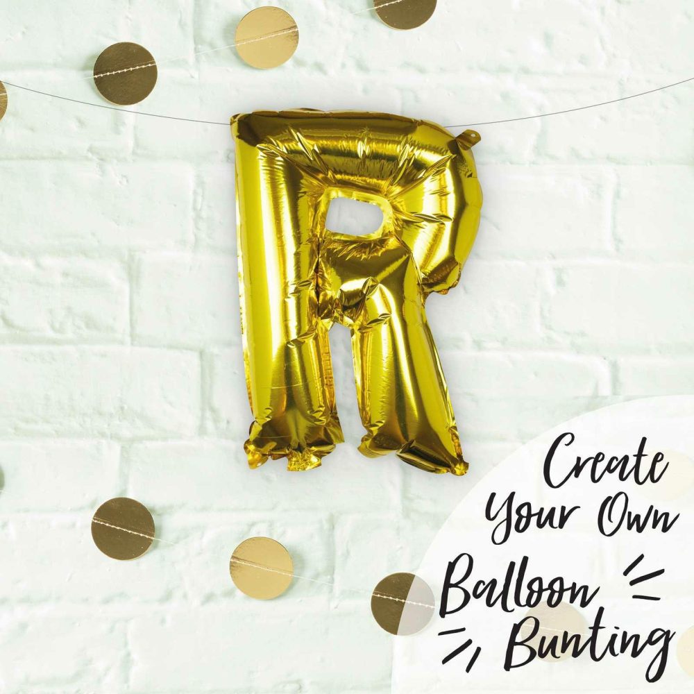 Foil Balloons |   Gold Foil Letter R Balloon Balloons Foil Balloons