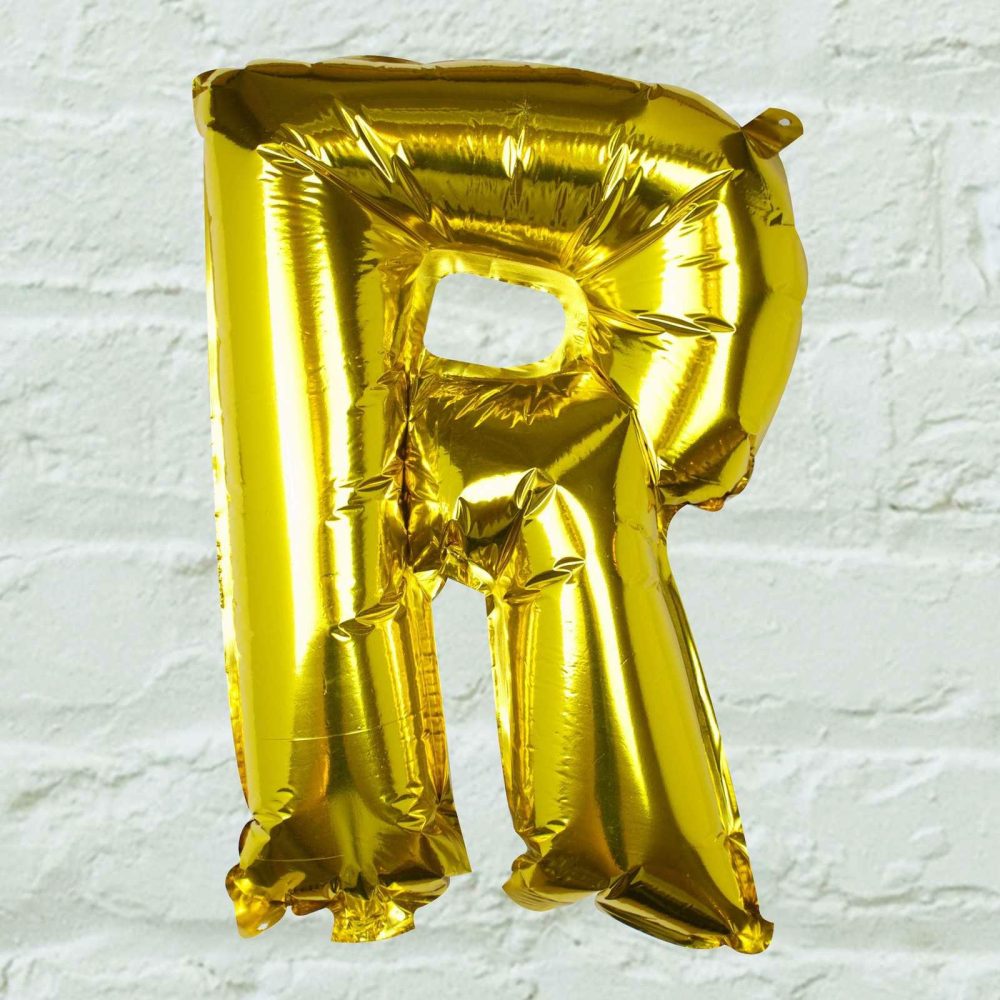 Foil Balloons |   Gold Foil Letter R Balloon Balloons Foil Balloons