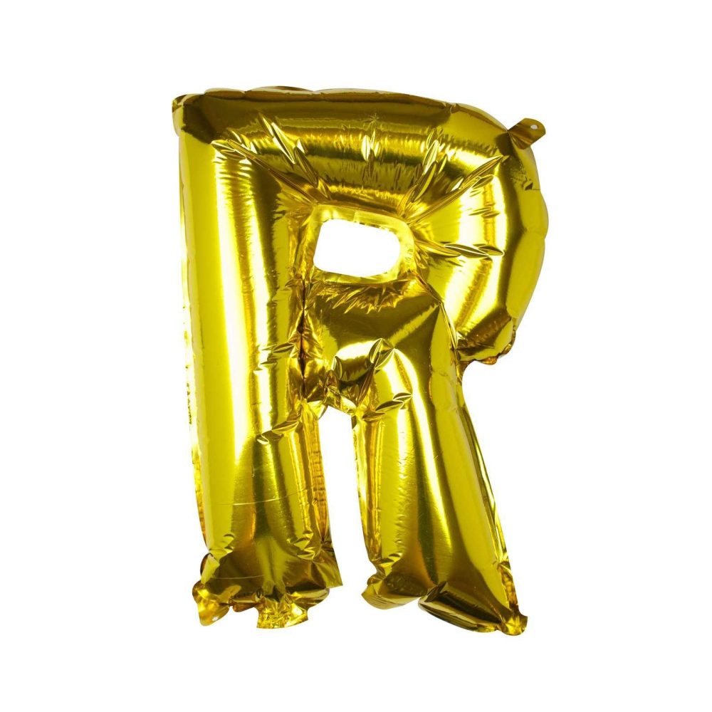 Foil Balloons |   Gold Foil Letter R Balloon Balloons Foil Balloons