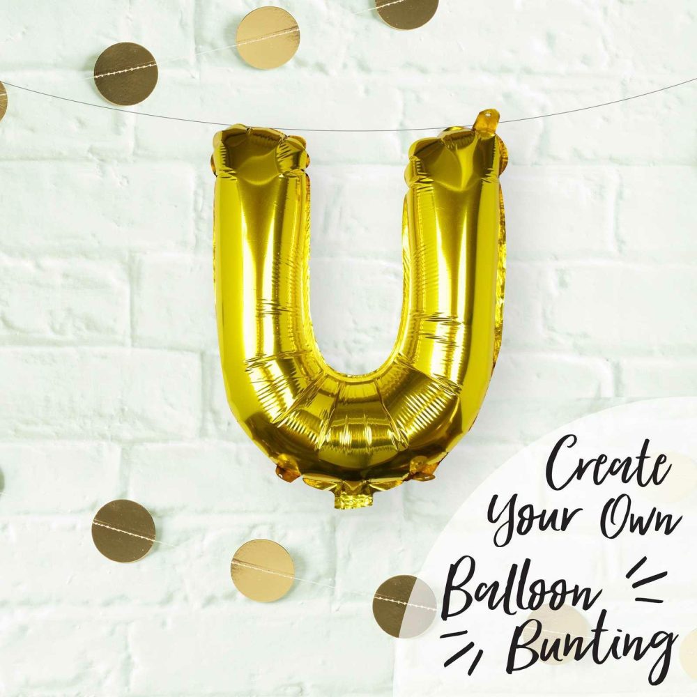 Foil Balloons |   Gold Foil Letter U Balloon Balloons Foil Balloons