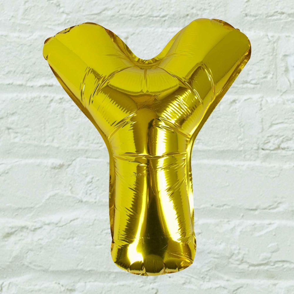 Foil Balloons |   Gold Foil Letter Y Balloon Balloons Foil Balloons