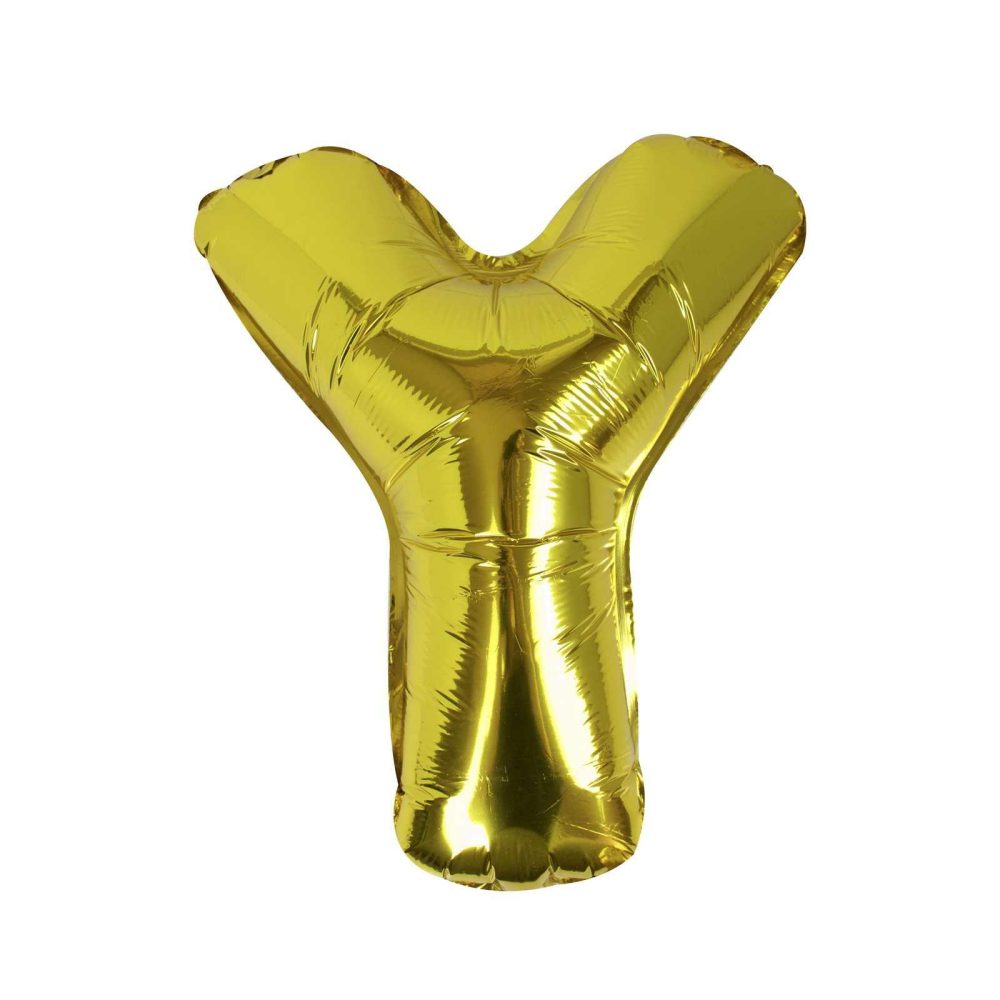 Foil Balloons |   Gold Foil Letter Y Balloon Balloons Foil Balloons