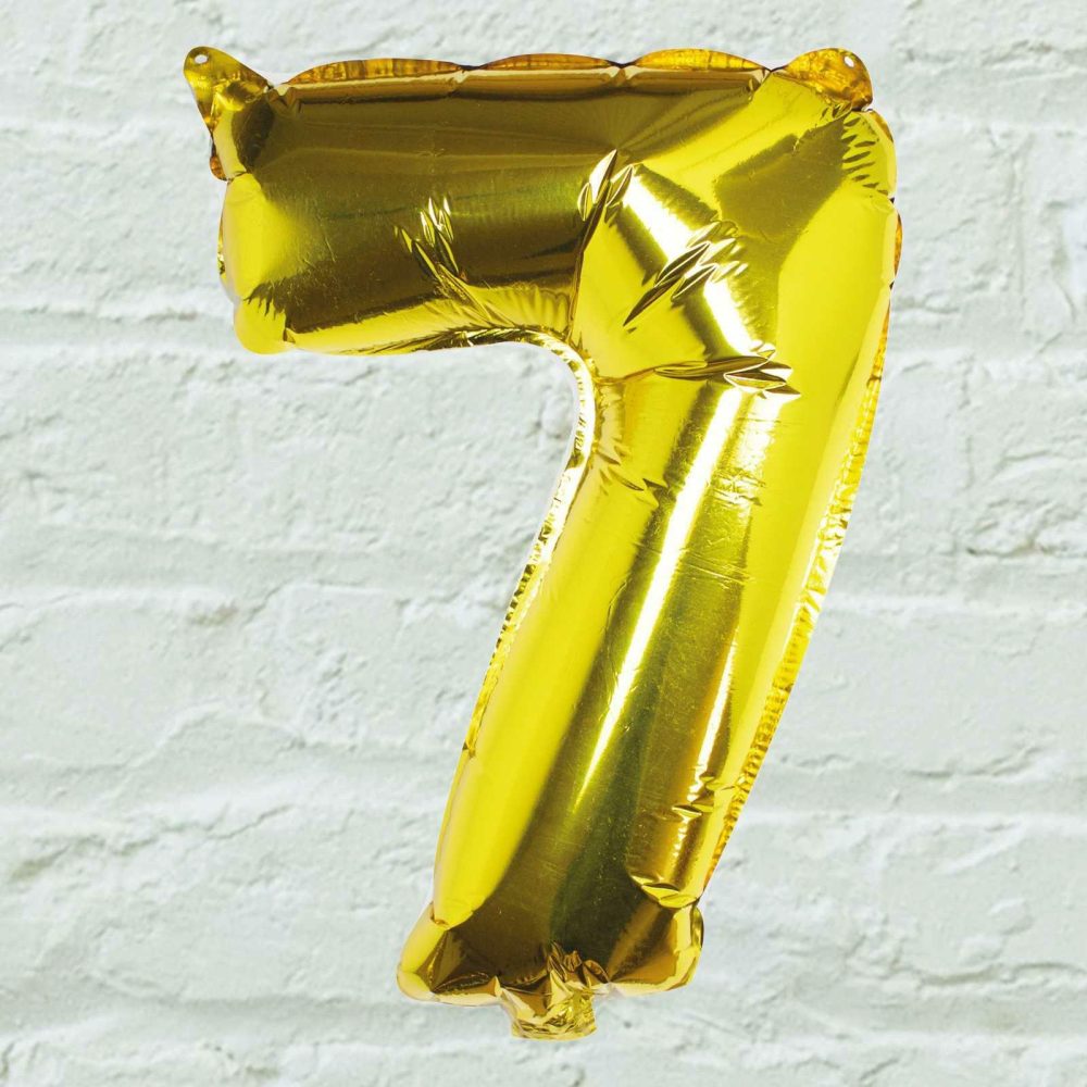 Foil Balloons |   Gold Foil Number 7 Balloon Balloons Foil Balloons