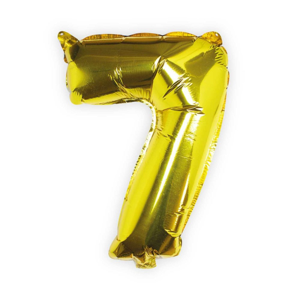 Foil Balloons |   Gold Foil Number 7 Balloon Balloons Foil Balloons