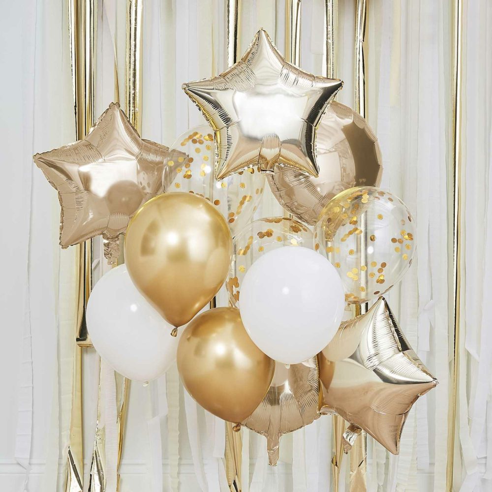 Foil Balloons |   Gold Graduation 2024 Balloon Bundle Balloons Foil Balloons