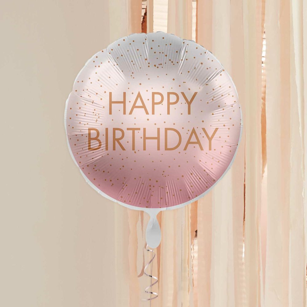 Foil Balloons |   Rose Gold Ombre Happy Birthday Balloon Balloons Foil Balloons