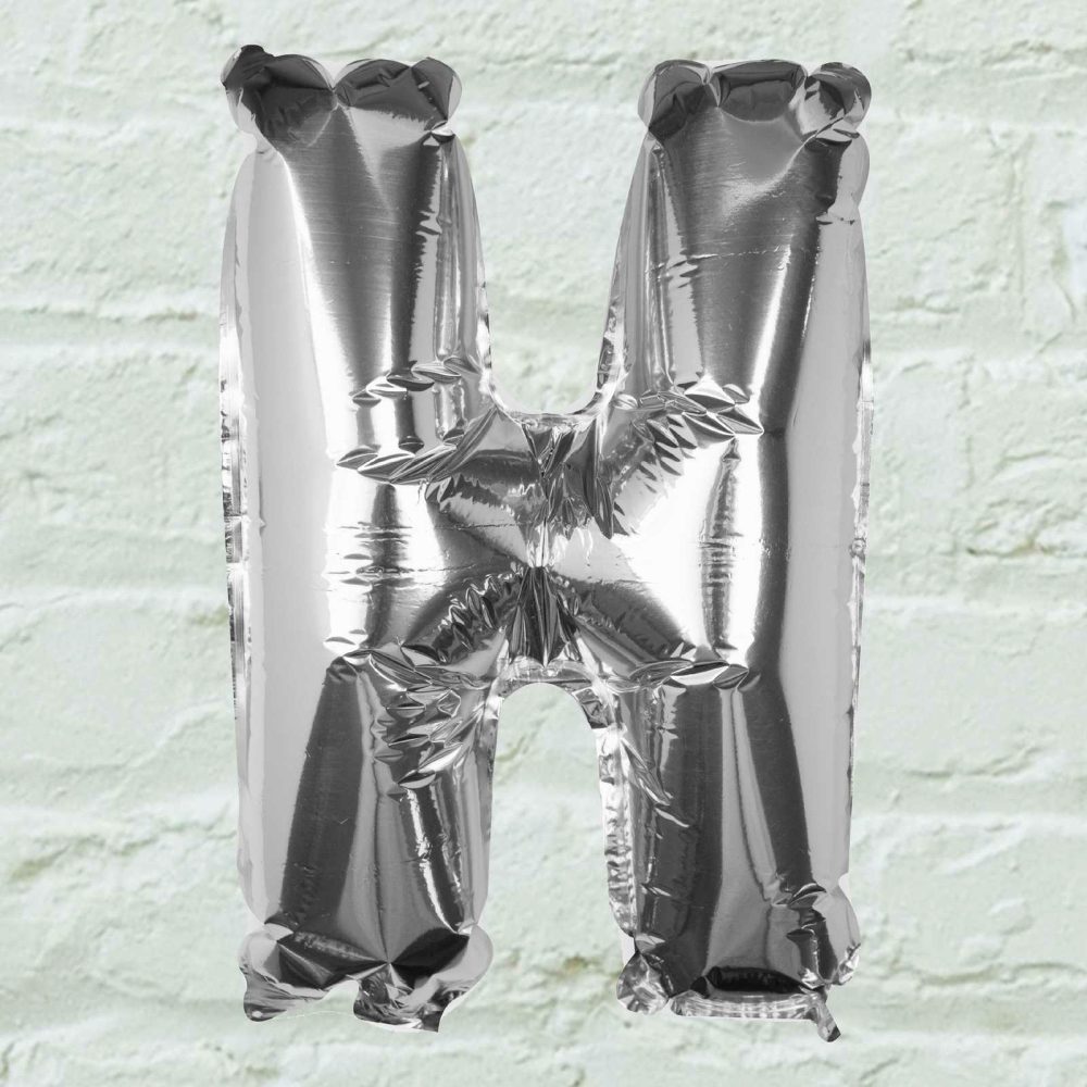 Foil Balloons |   Silver Foil Letter H Balloon Balloons Foil Balloons