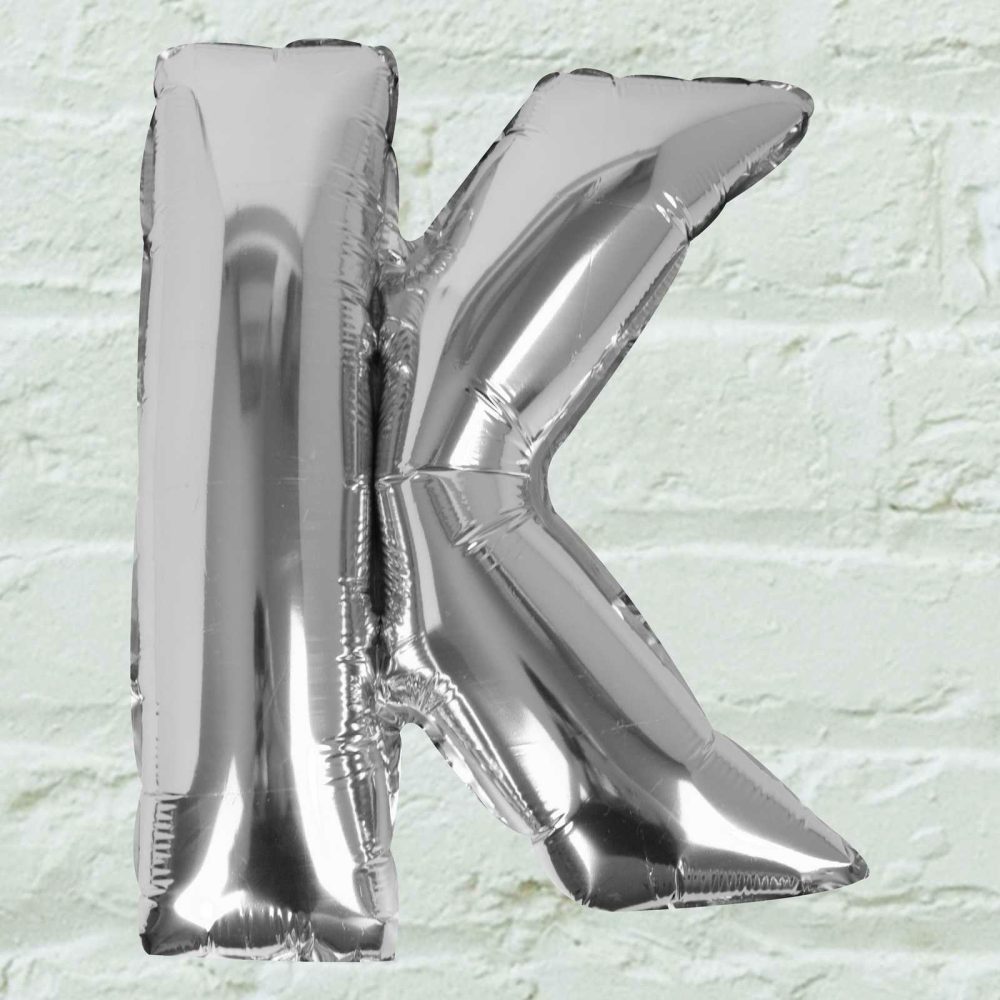 Foil Balloons |   Silver Foil Letter K Balloon Balloons Foil Balloons